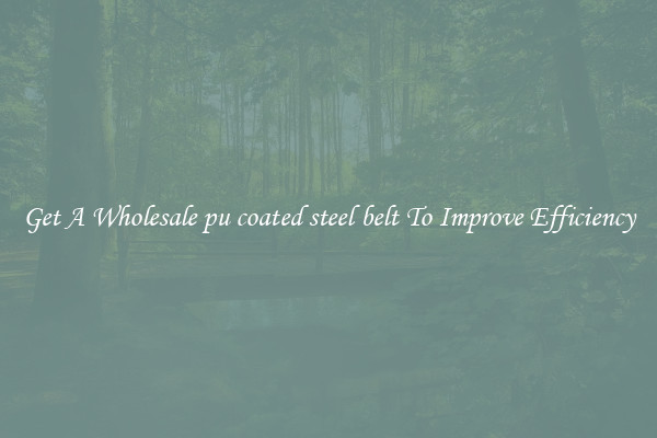 Get A Wholesale pu coated steel belt To Improve Efficiency
