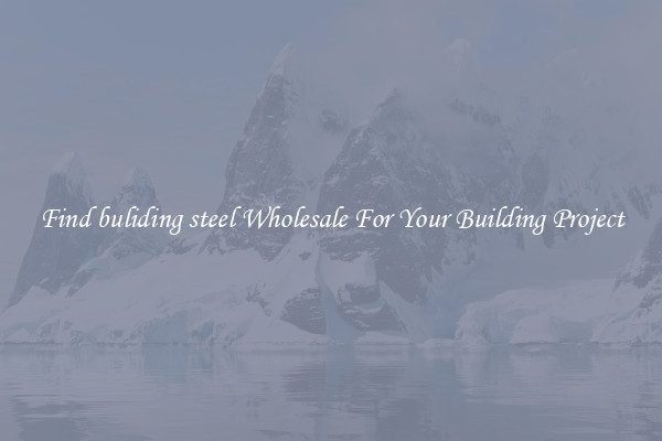 Find buliding steel Wholesale For Your Building Project