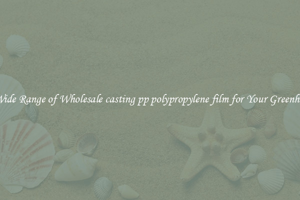 A Wide Range of Wholesale casting pp polypropylene film for Your Greenhouse