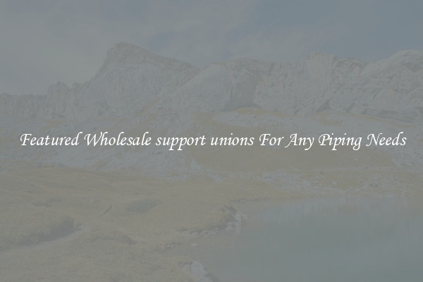 Featured Wholesale support unions For Any Piping Needs
