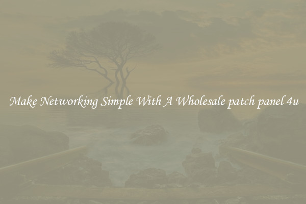 Make Networking Simple With A Wholesale patch panel 4u