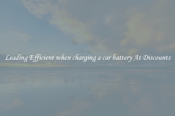 Leading Efficient when charging a car battery At Discounts
