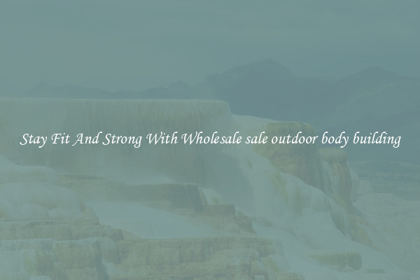 Stay Fit And Strong With Wholesale sale outdoor body building
