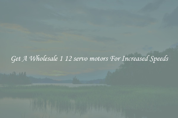 Get A Wholesale 1 12 servo motors For Increased Speeds