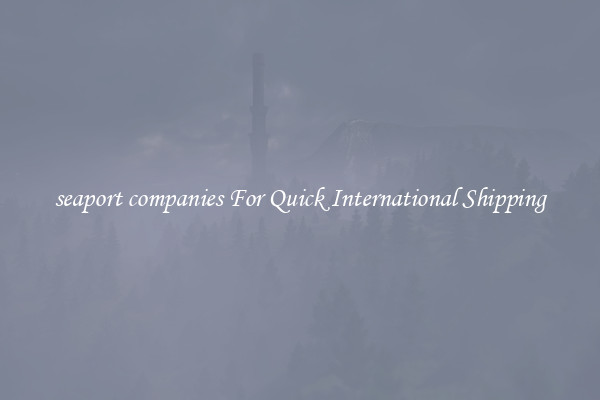 seaport companies For Quick International Shipping